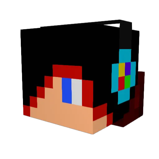FlamingBoy124 Minecraft avatar head, 3D render