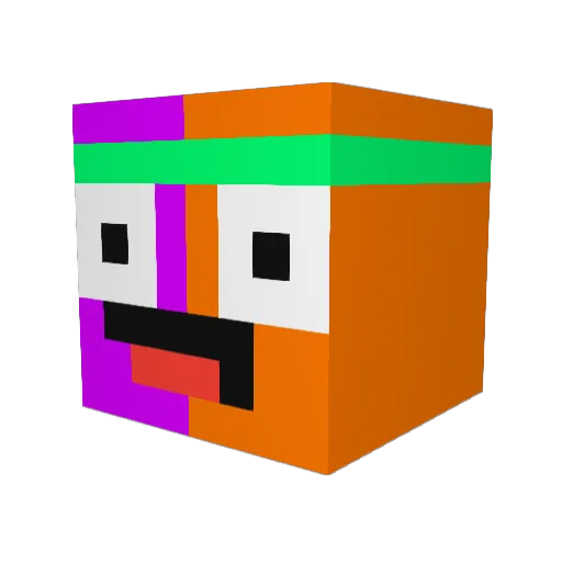 FlamingCakee Minecraft avatar head, 3D render