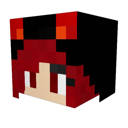 FlamingHeart Minecraft avatar head, 3D render