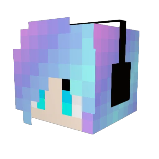 FlamingLotus Minecraft avatar head, 3D render