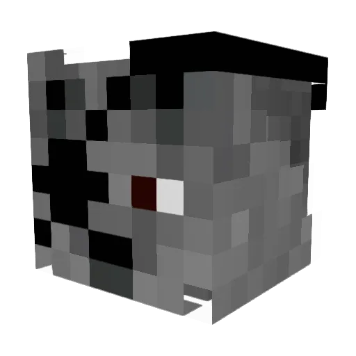 FlamingWerewolf2 Minecraft avatar head, 3D render