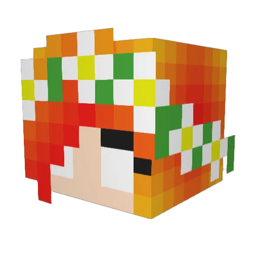 Flaming_FireGirl Minecraft avatar head, 3D render