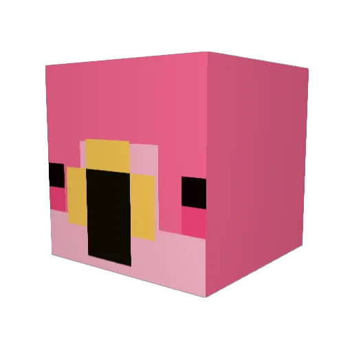 FlamingoPung Minecraft avatar head, 3D render