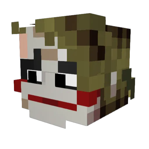 Flamingpotato62 Minecraft avatar head, 3D render