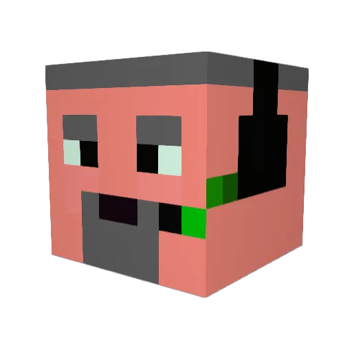 Flaminguo Minecraft avatar head, 3D render