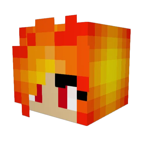 Flamme4 Minecraft avatar head, 3D render