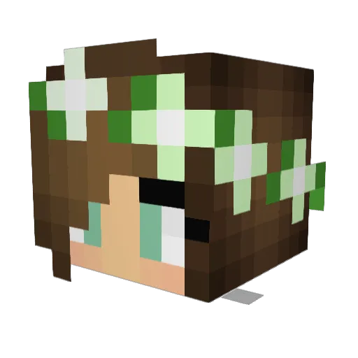 Flammes Minecraft avatar head, 3D render