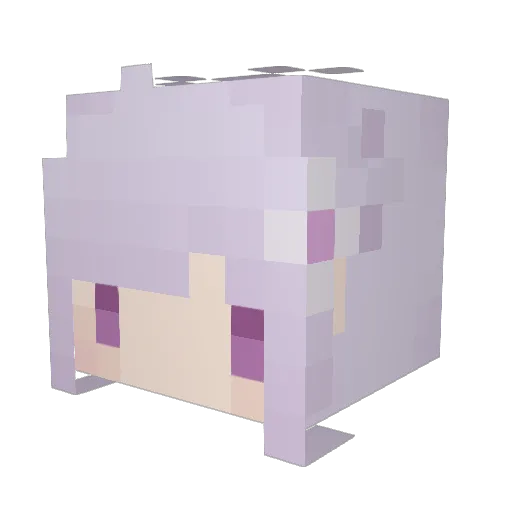 Flammulina Minecraft avatar head, 3D render