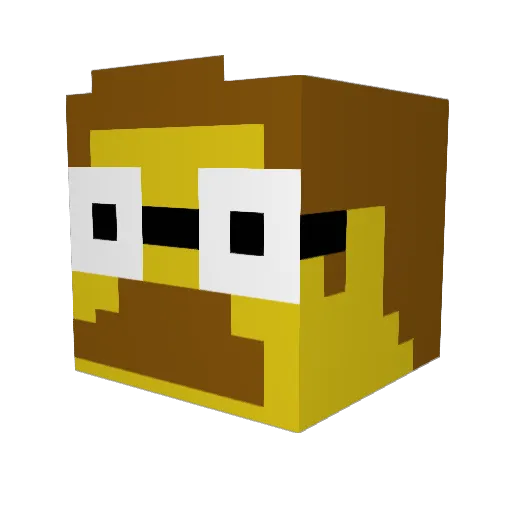 FlandersNed Minecraft avatar head, 3D render