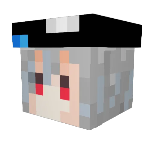 FlandreLed Minecraft avatar head, 3D render