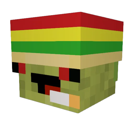 Flapez420 Minecraft avatar head, 3D render