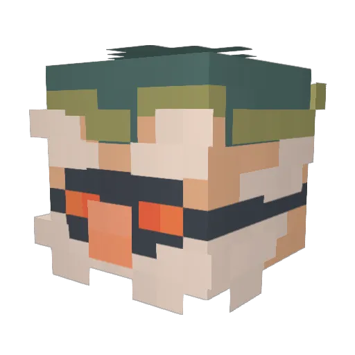 Flappouille Minecraft avatar head, 3D render