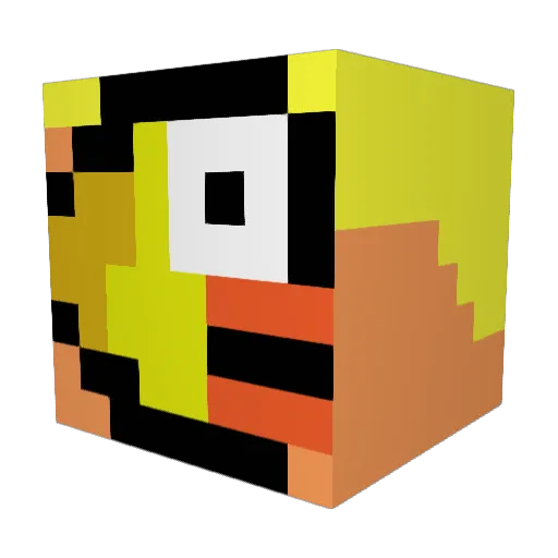 FlappyBird66 Minecraft avatar head, 3D render