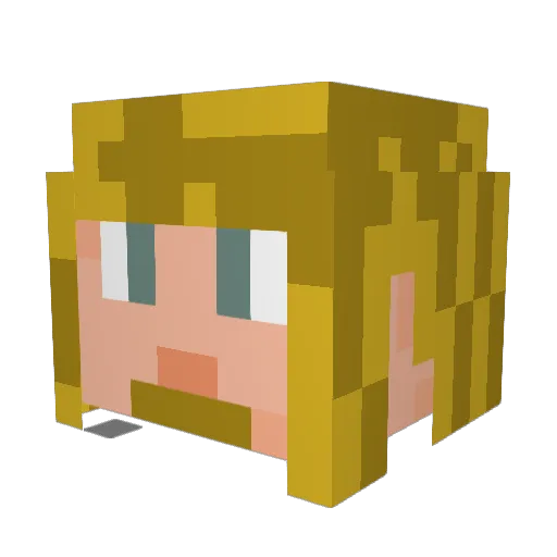 FlareFox Minecraft avatar head, 3D render