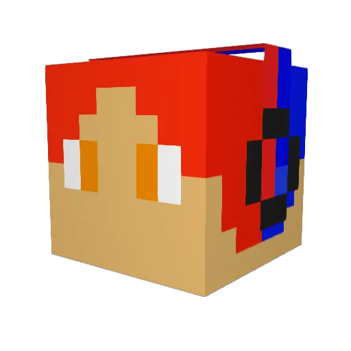 Flaredpython52 Minecraft avatar head, 3D render