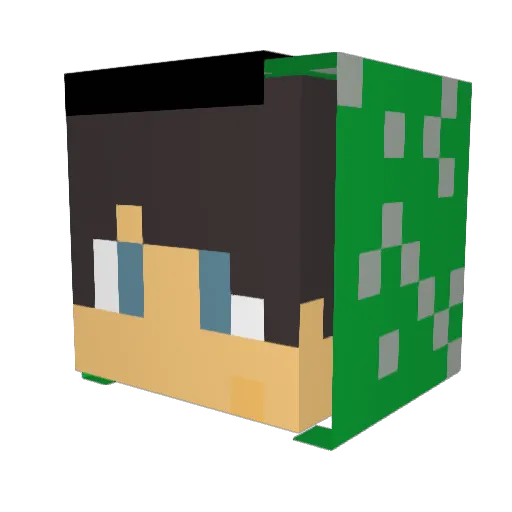 Flarings Minecraft avatar head, 3D render