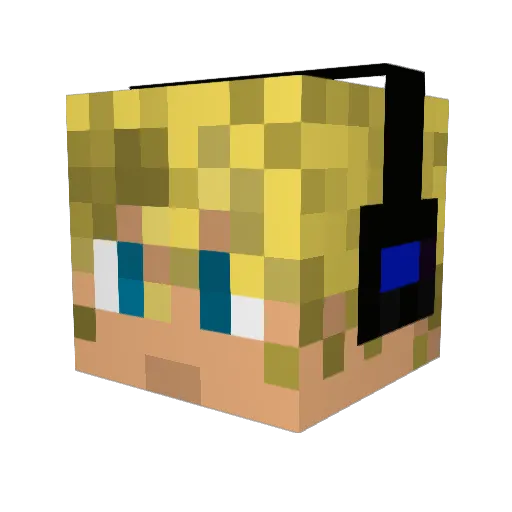 Flaroux Minecraft avatar head, 3D render