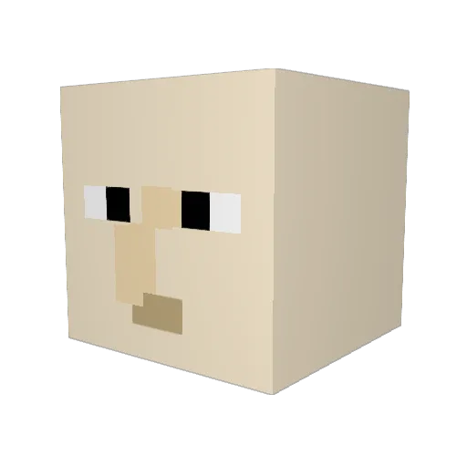 Flarv Minecraft avatar head, 3D render