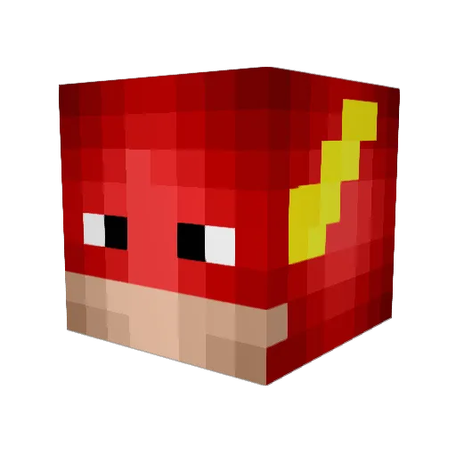 Flash1414 Minecraft avatar head, 3D render
