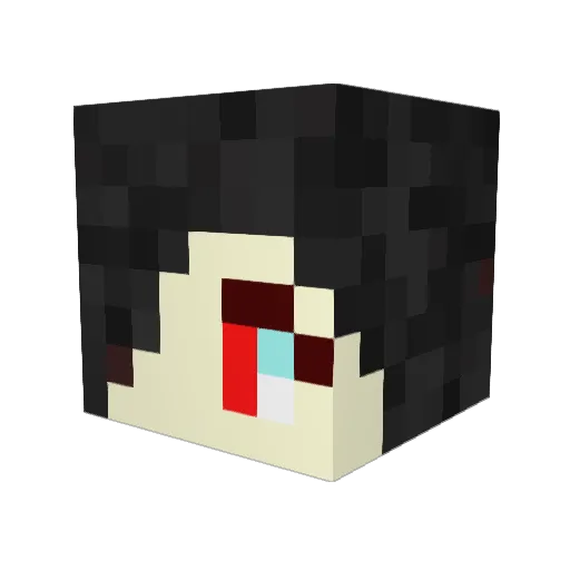 FlashEmpty Minecraft avatar head, 3D render