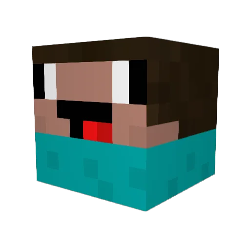 FlashIR Minecraft avatar head, 3D render
