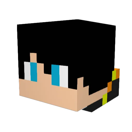 FlashNox3 Minecraft avatar head, 3D render