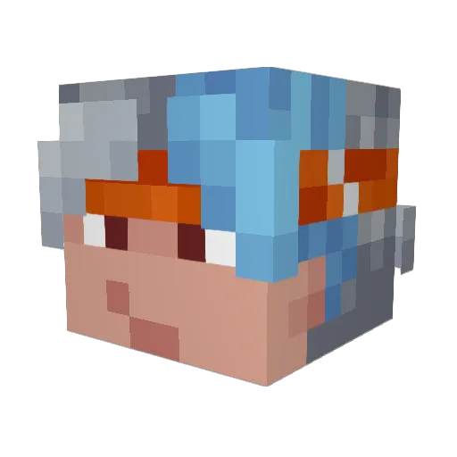 FlashTurbo2021 Minecraft avatar head, 3D render