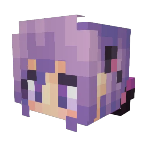 FlashViolet Minecraft avatar head, 3D render