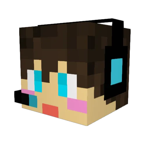 Flash_exe_ Minecraft avatar head, 3D render