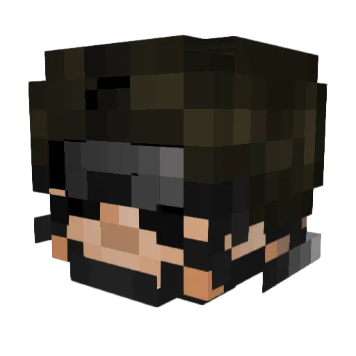 Flashboltz Minecraft avatar head, 3D render