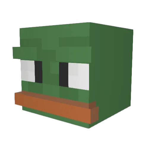 Flashbuck Minecraft avatar head, 3D render