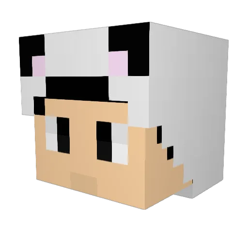 Flashprime Minecraft avatar head, 3D render