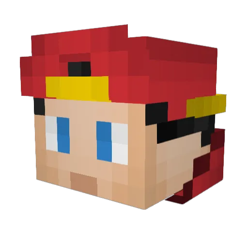 Flashro66 Minecraft avatar head, 3D render