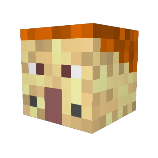 Flasternups Minecraft avatar head, 3D render