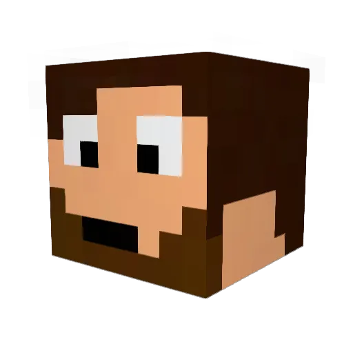 FlatRobot Minecraft avatar head, 3D render