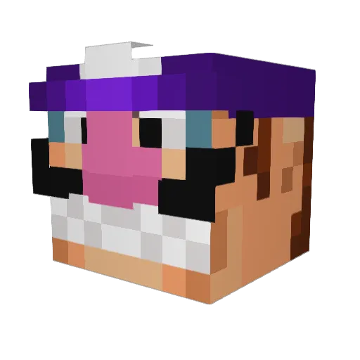 Flat_Mountain Minecraft avatar head, 3D render