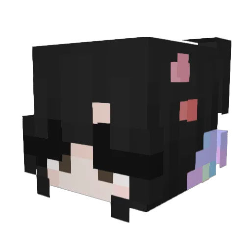 Flatness Minecraft avatar head, 3D render
