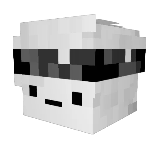 Flattag Minecraft avatar head, 3D render