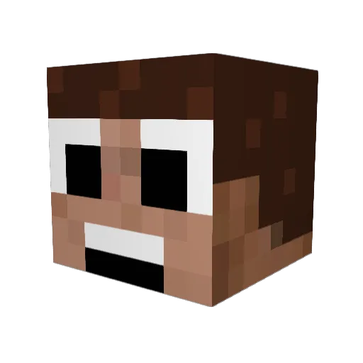 Flaub Minecraft avatar head, 3D render