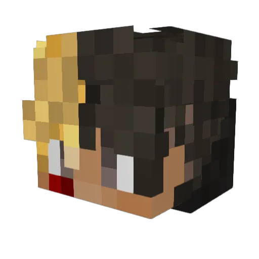 Flaufli Minecraft avatar head, 3D render