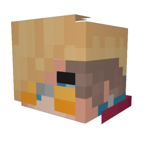 FlauschMieze Minecraft avatar head, 3D render