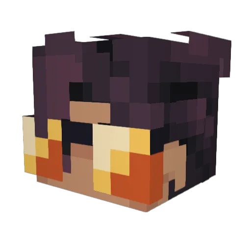 FlauscheTomate Minecraft avatar head, 3D render