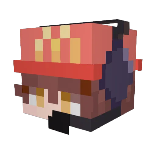 FlauscheTomate Minecraft avatar head, 3D render