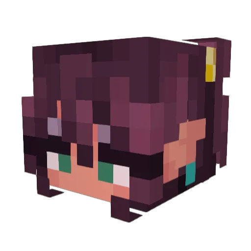 Flauwzy Minecraft avatar head, 3D render