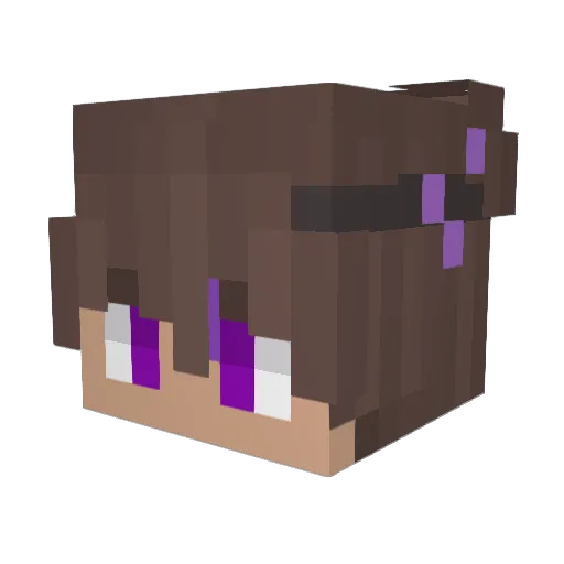 Flauwzyy Minecraft avatar head, 3D render
