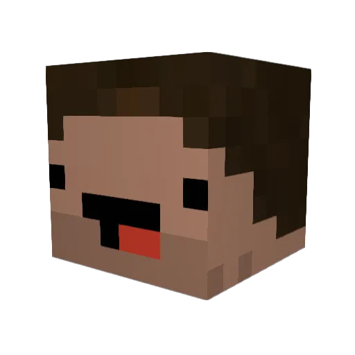 FlavioFadda Minecraft avatar head, 3D render