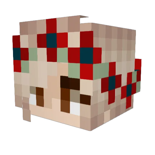 Flawlesssed Minecraft avatar head, 3D render
