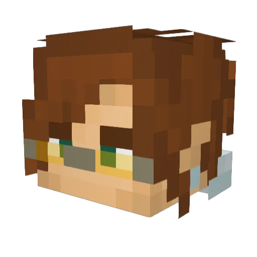 Flawmi Minecraft avatar head, 3D render