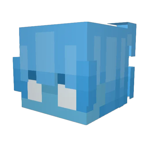 Flawxy Minecraft avatar head, 3D render