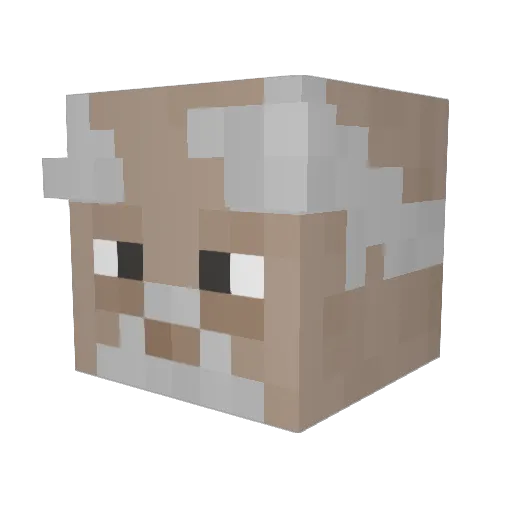 Flaxzen Minecraft avatar head, 3D render